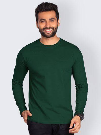 Dark Green Colour Full Sleeve Men T-shirt in Mumbai at ₹ 275