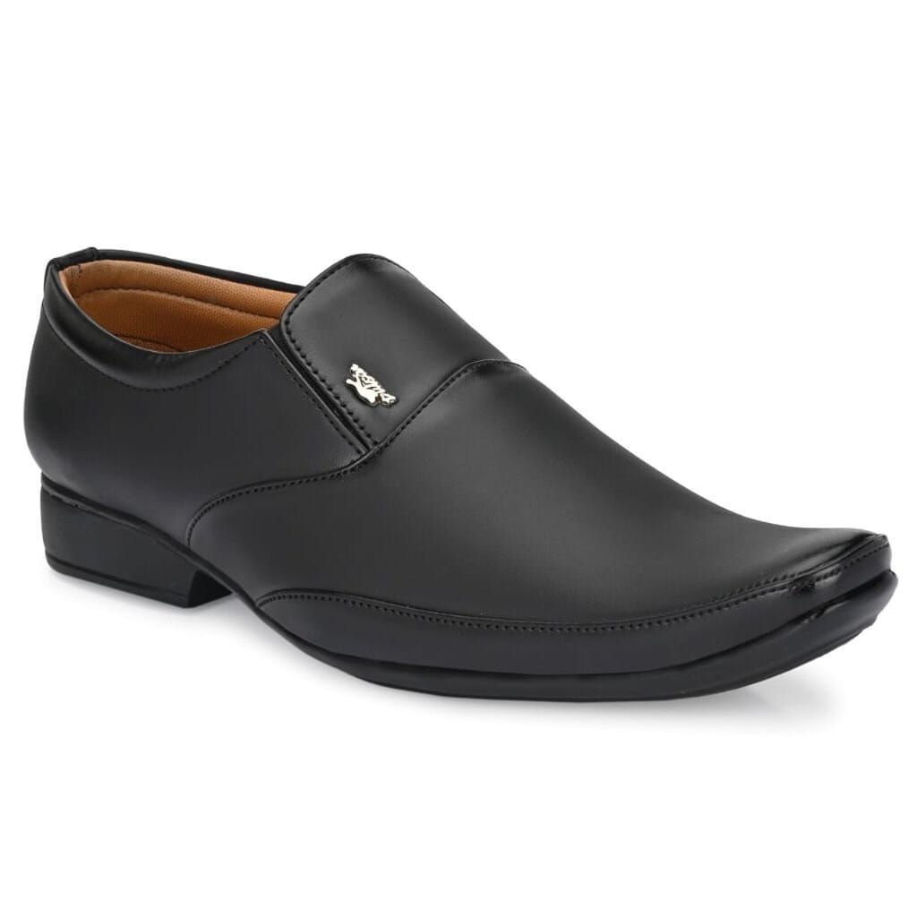 DEEKADA Men's Black Synthetic Leather Formal Shoes in Gadag at