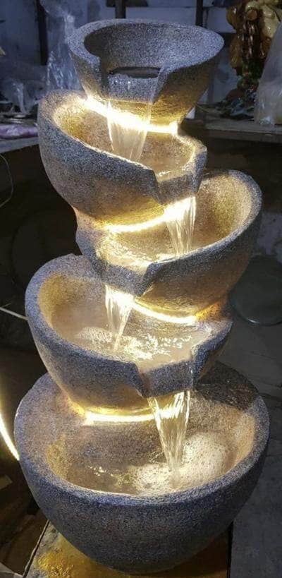 Elegant Floral Marble Tiered Water Fountain in Kota-Rajasthan at