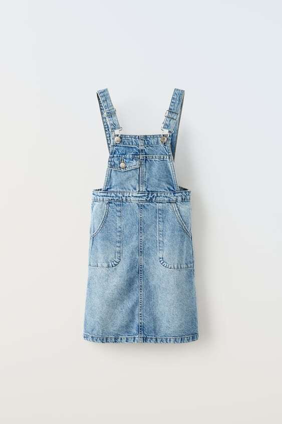 ZARA DENIM PINAFORE DRESS WITH POCKETS 7147/026 p07147026 (Mid blue, S) in Mumbai at best price by Richwomaniya