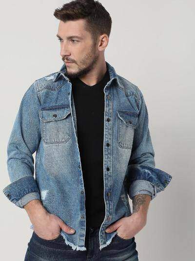 Denim Torn Shirt Ice Blue in Mumbai at ₹ 899 Unit by Shores