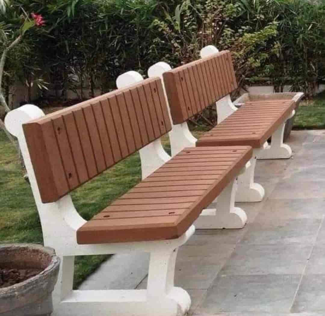 Designer Outdoor RCC Garden Bench (Brown And White in Hubli at