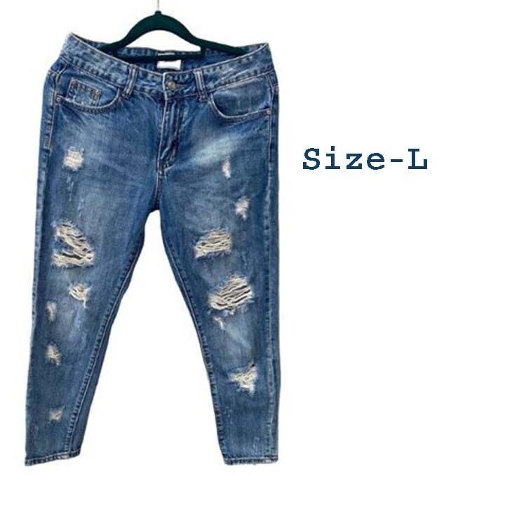 Designer Used Scratch Jeans For Women (Blue, L) in Kolkata at