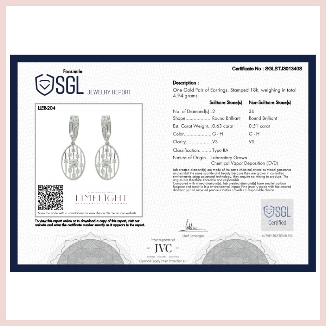 Diamond Ancillary Drop Earrings in Mumbai at ₹ 78,452 Pr by