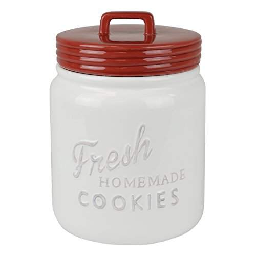 Buy Dii Vintage Retro Farmhouse Chic Mason Jar Inspired Ceramic Kitchen Canister Cookie Jar With Airtight Lid For Food Storage Store Cookies Crackers Chips And More Red Features Price Reviews Online