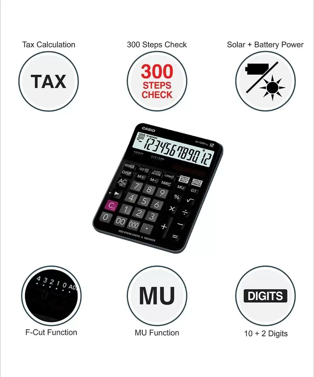CASIO DJ-120DPlus Desktop Calculator (Black) in Hyderabad at