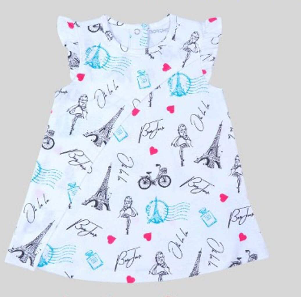 Doreme Frill Sleeves 100 Cotton Printed Girls Frock in Tumkur at