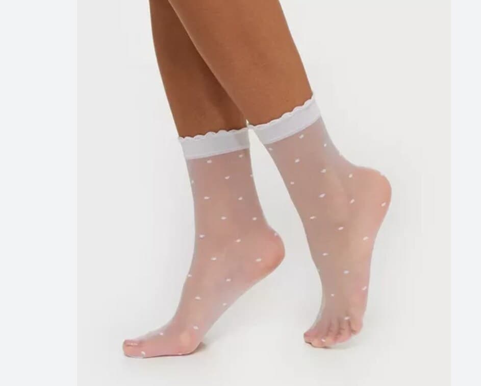 Dotted Full Lanth Ladies Nylon Socks (White) in Tirupur at ₹ 20