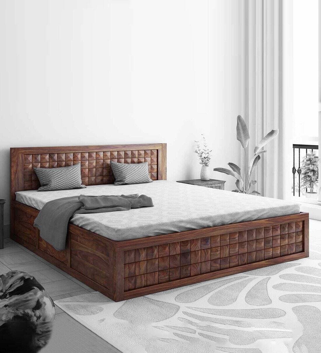 Dreamer Storage Queen Size Bed In Teak Finish in Ahmedabad at 