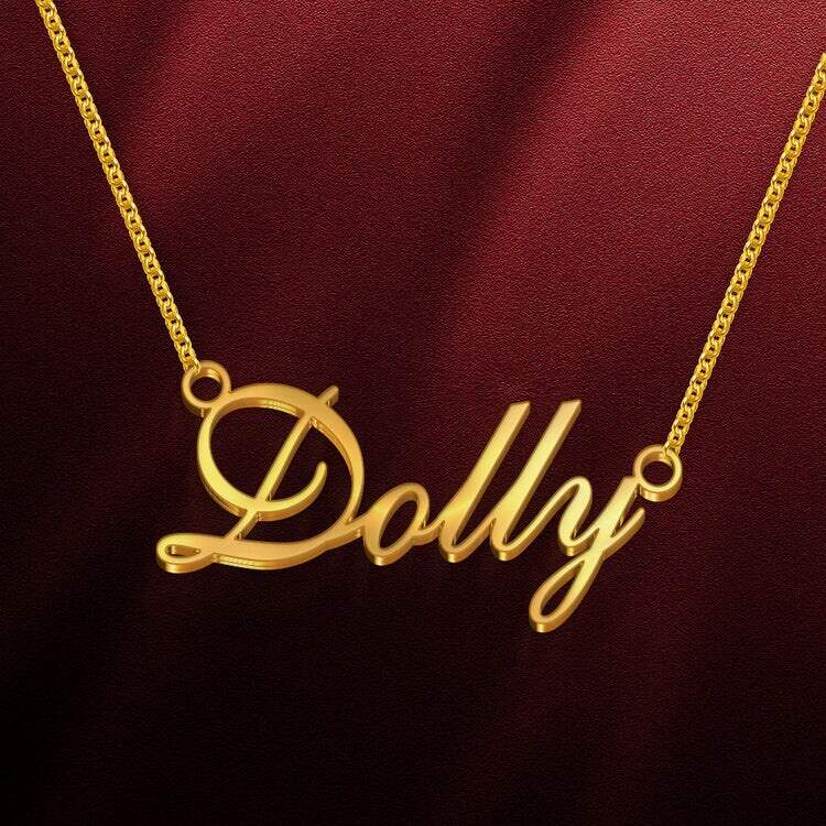 DREAMRAX DOLLY CURSIVE GOLD SILVER NAME PENDANT NECKLACE, BEST - Main Image