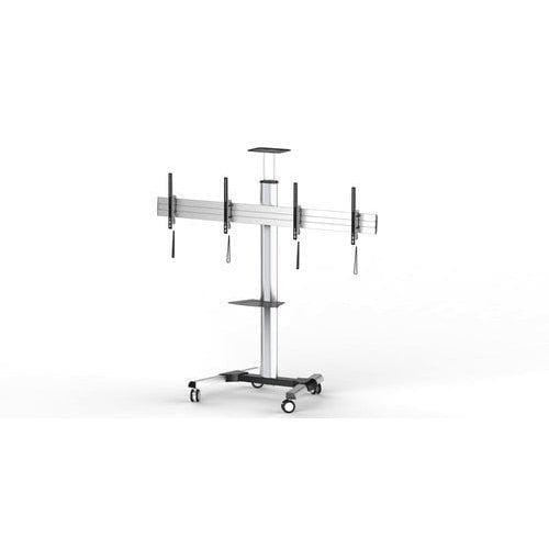 Dual LED LCD TV Trolley Stand Cart for Presentations, Office