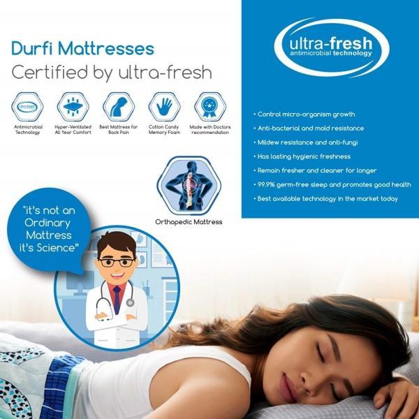 Durfi Original Grey Memory Foam Orthopedic Certified Luxury Bed