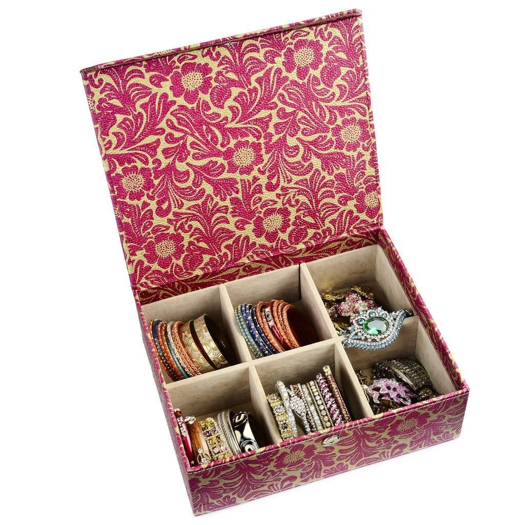 Buy Ecoleatherette Handcrafted Eco Friendly Bengle Box Jewellery Storage Box 6 Partition Box Bb6p 011 Multicolour Features Price Reviews Online In India Justdial Her jewelry is designed using only worldfinds specializes in repurposed sari and kantha textile jewelry, working with artisans in india to produce colorful and vibrant.