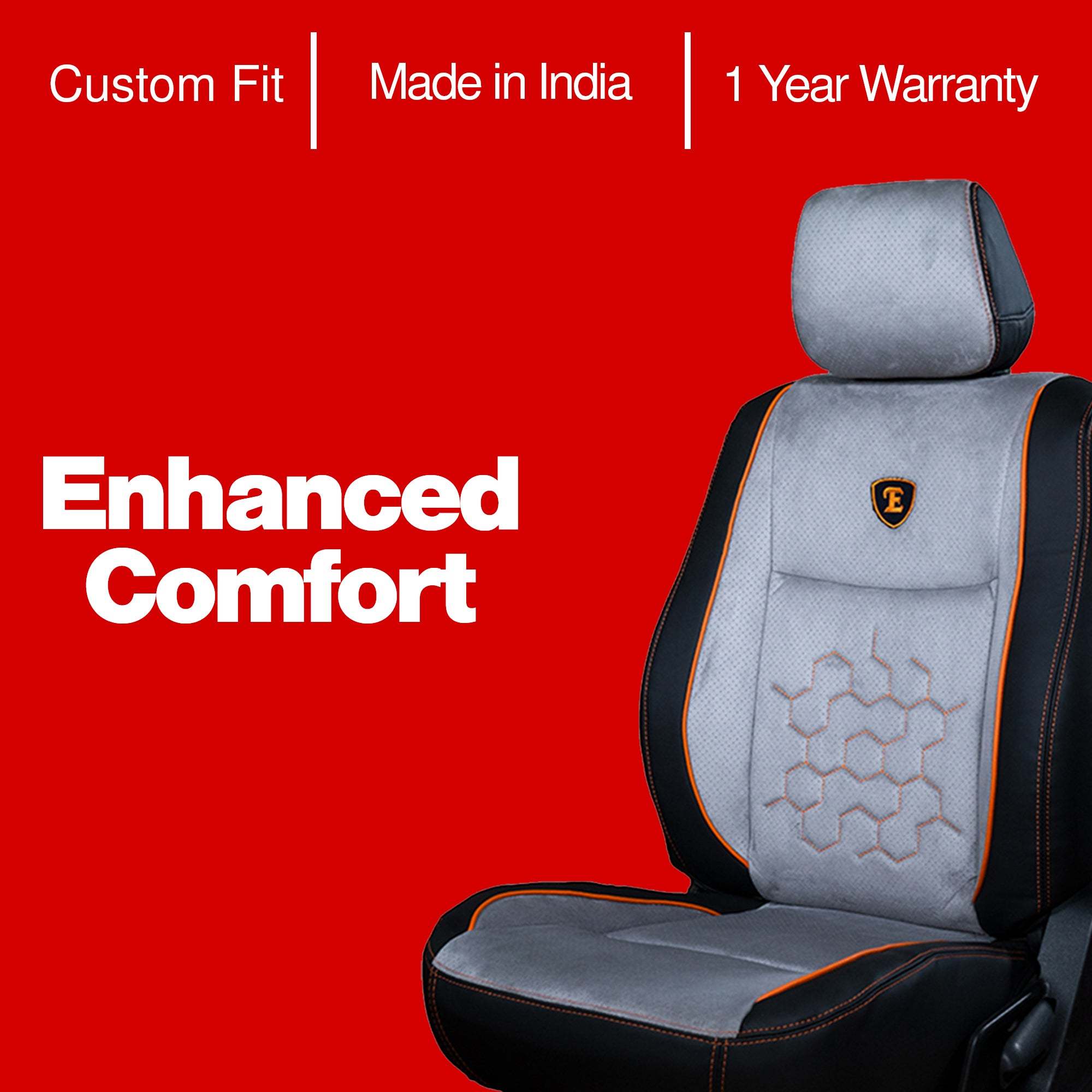 Elegant Icee Perforated Fabric Car Seat Cover Datsun Go (Black