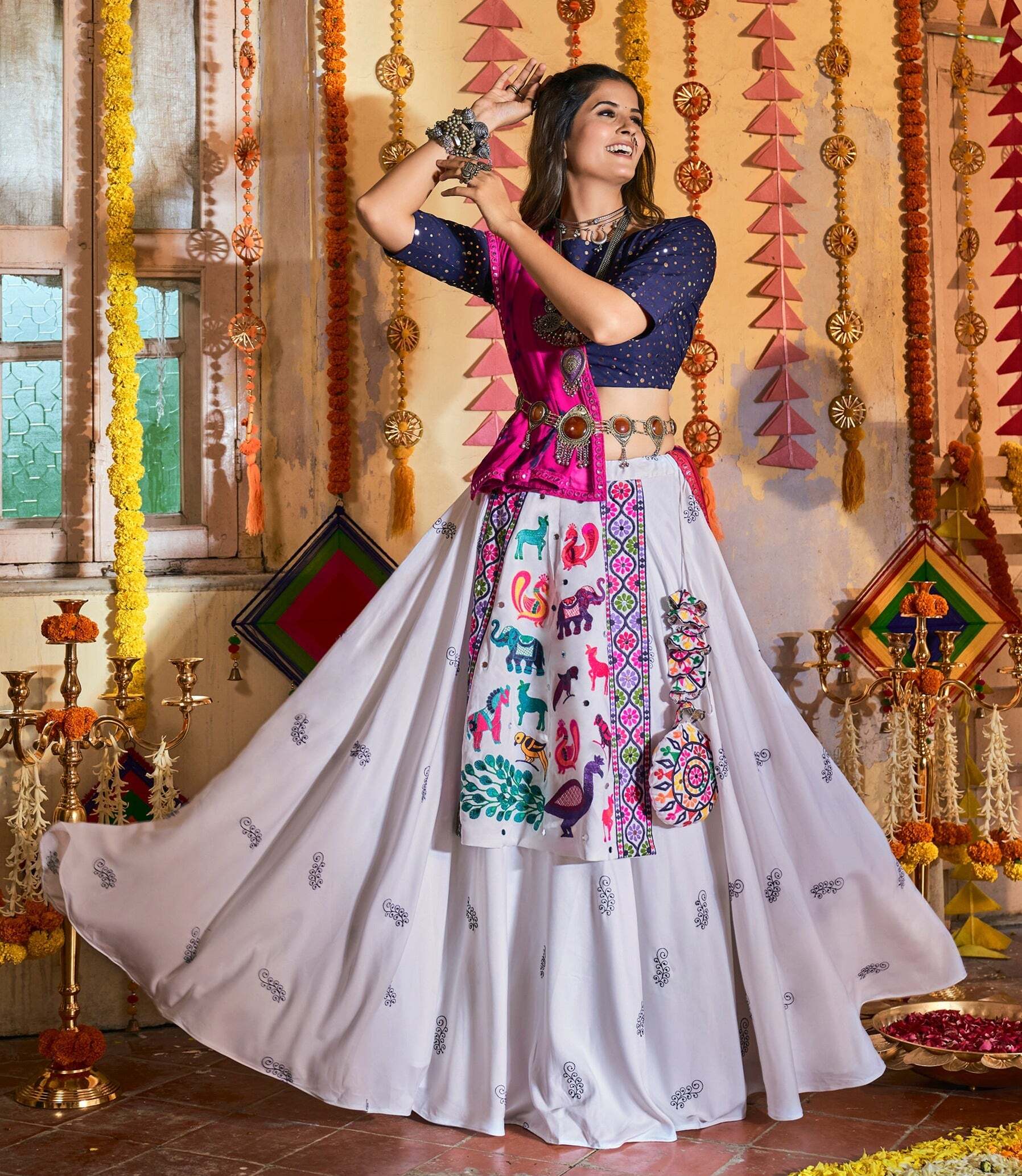 knee length dresses for ladies Girls Traditional Gujarati Garba Dandiya Dance Costume (Chaniya, Choli –  The Dance Bible