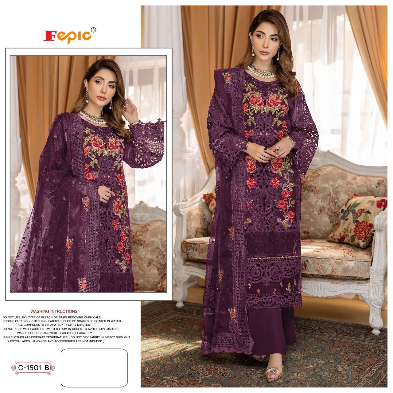 Embroidered Chiffon Pakistani Dress Material in Surat at best price by Shiv  Trendz - Justdial