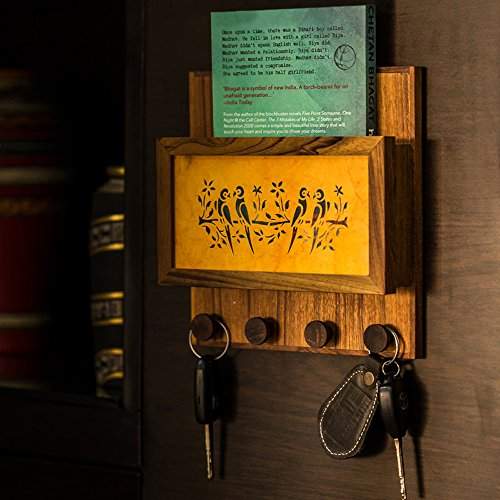 Buy Exclusivelane Teak Wood Sanjhi Work Key Holder With Paper