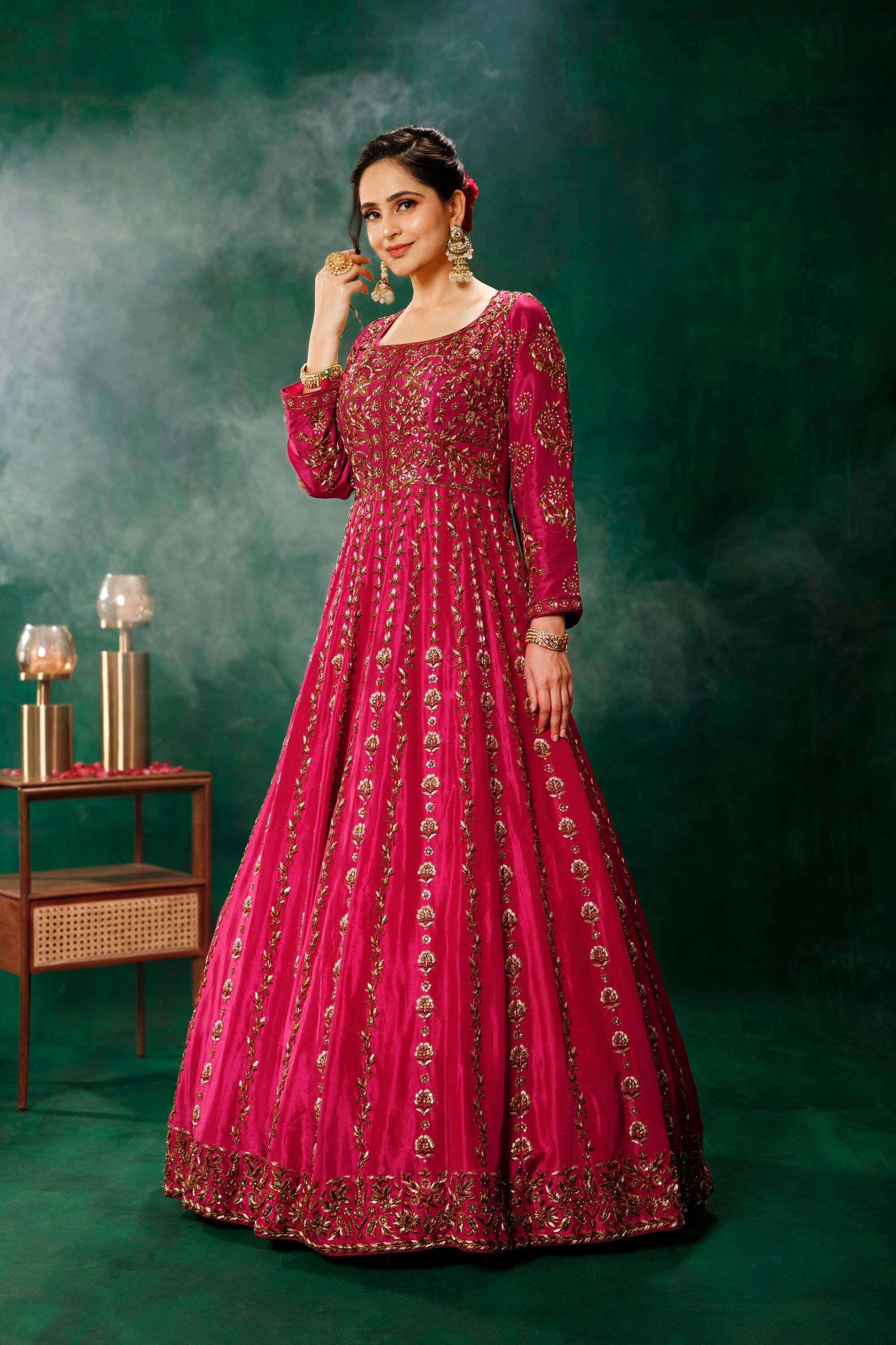 Fareenas Magenta and Rust One Piece Gown in Delhi at ₹ 60,000