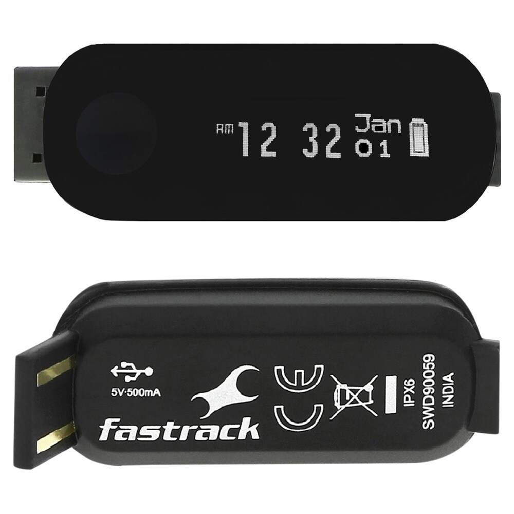 Fastrack Reflex Smart Band In Midnight Black With Neon Green
