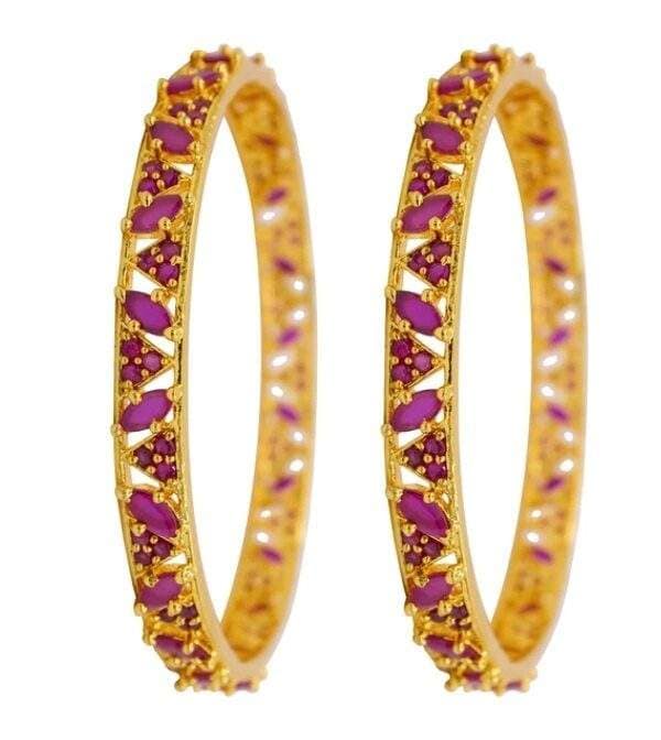 Festive Collection Gold Plated Bangles Kada Set for Women, Pack of