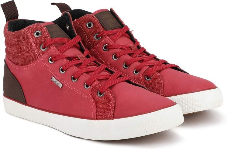 Fila Conquer High Tops For Men (Size 8, Red) in Mumbai at