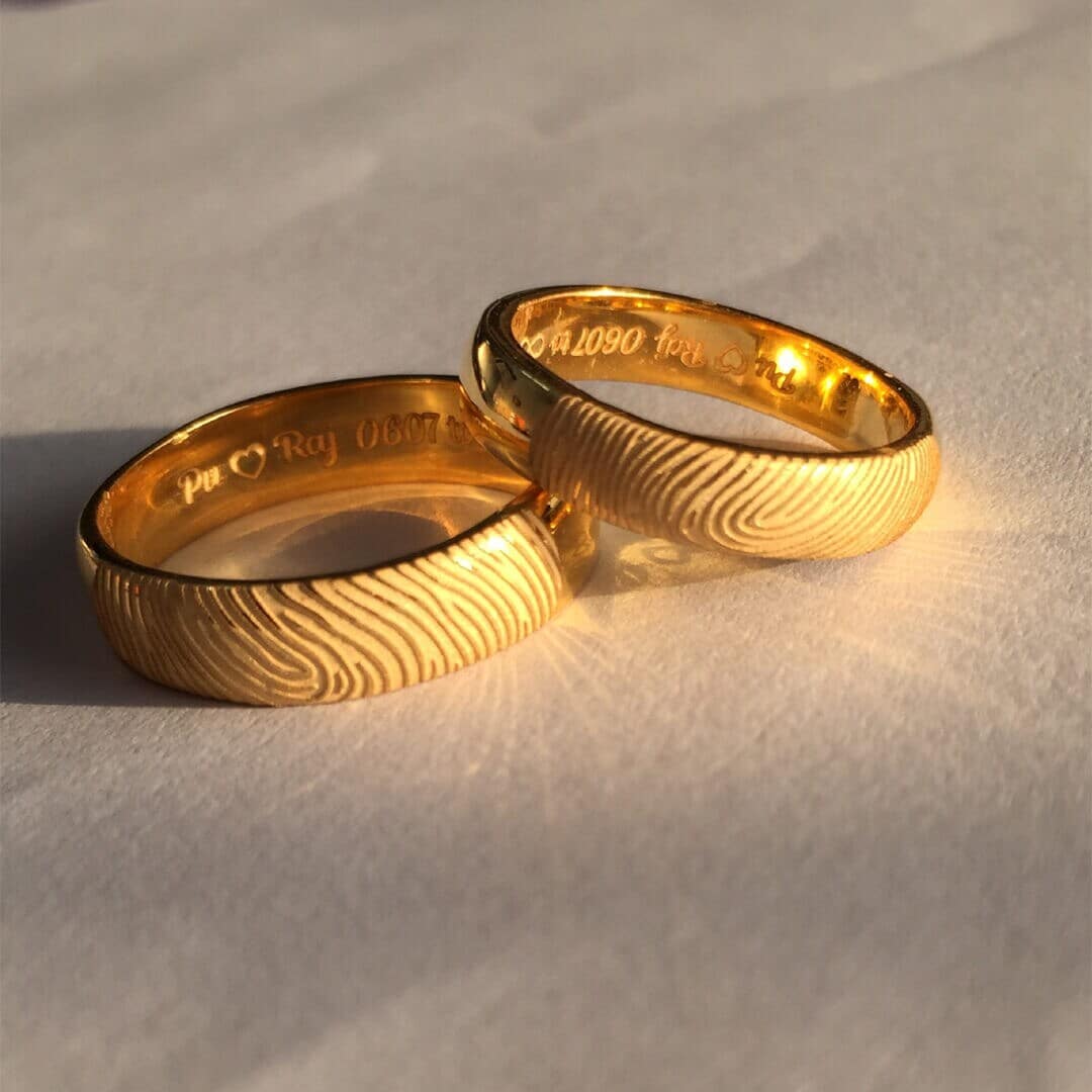 Fingerprint Gold Couple Rings in Thoothukudi at ₹ 12,000