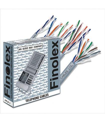 FINOLEX 0.4X1P Pe Insulated Telephone Cable Grey 90 Mtr