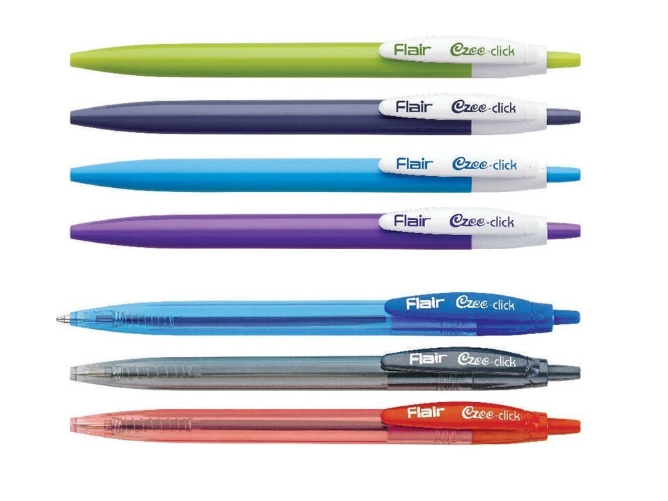 Multicolor Clicker Pens Flair Ezee Click Ball Pen Multicolor