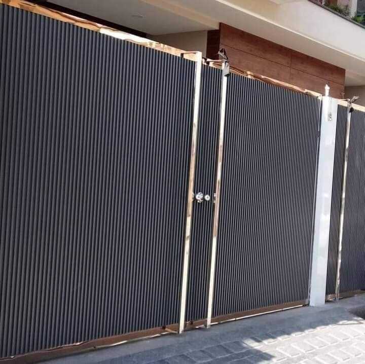 Flat Dark Grey Aluminium Gate Profile, For Exterior And Interior