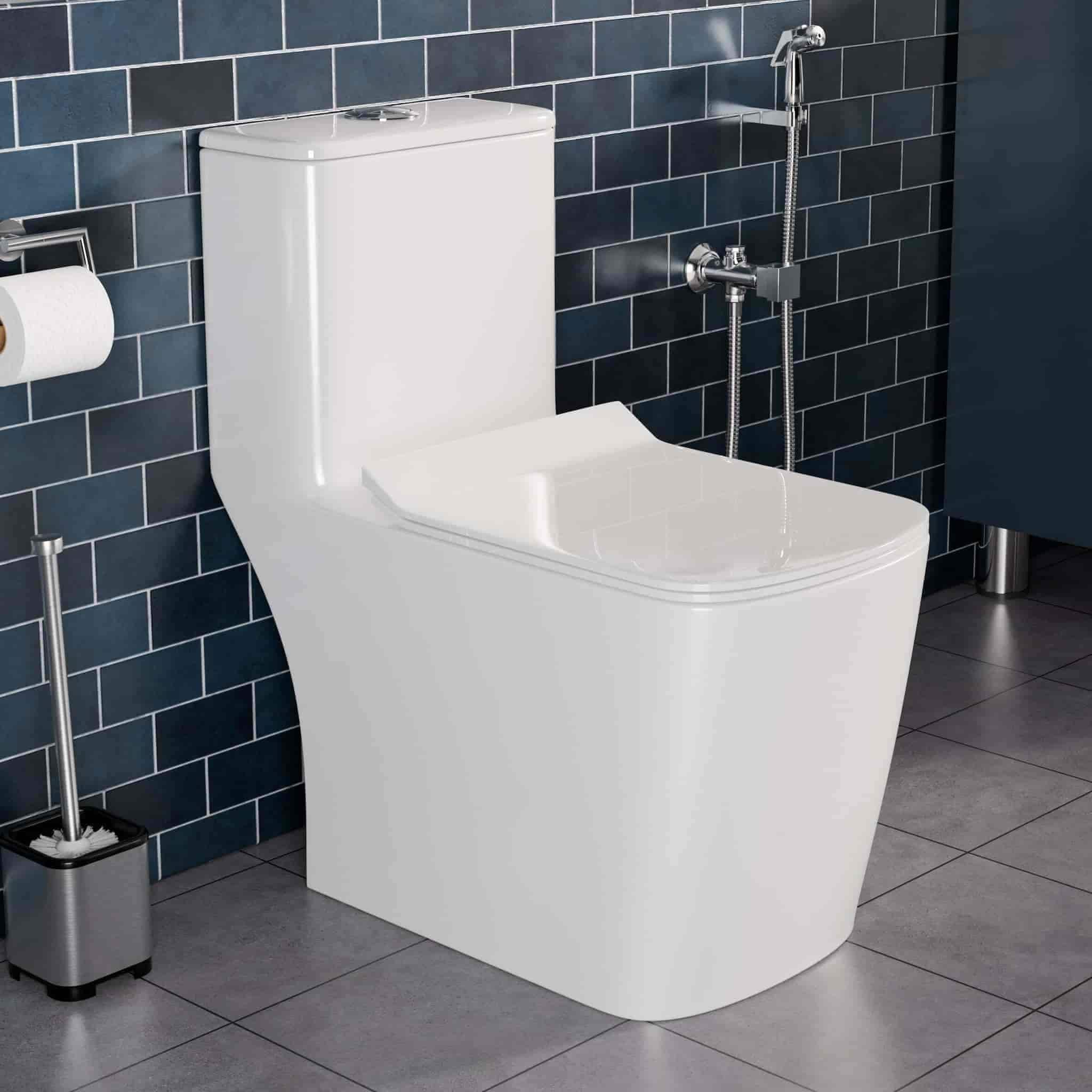 Floor Mounted Ceramic English Toilet Seat (White)