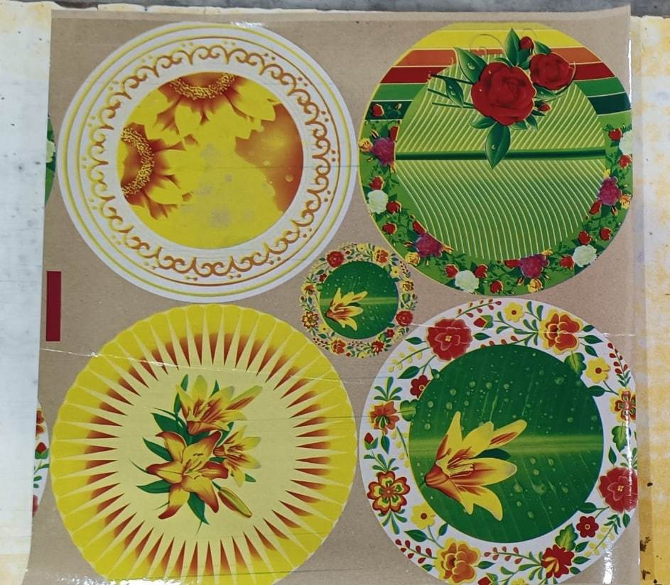 Flower Printed Paper Plate Raw Material For Plate Factory, 140 Gsm