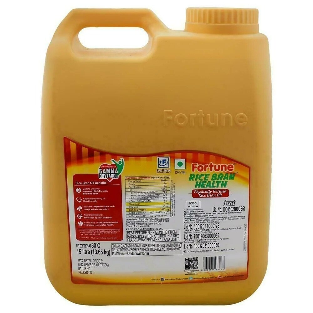 Fortune Rice Bran Health Oil (15 ltr Jar)