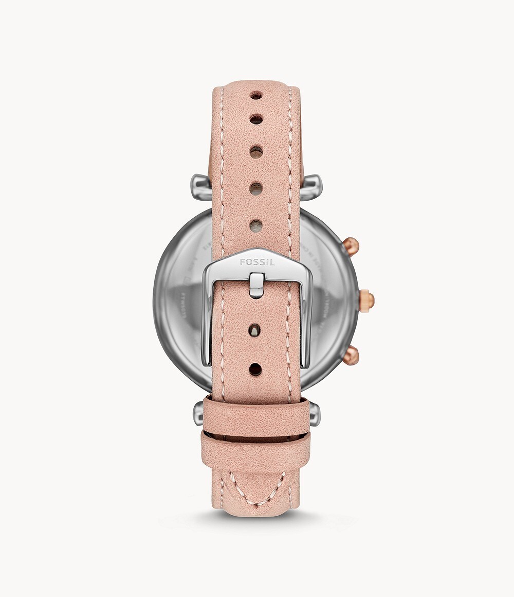 Buy Fossil Hybrid Smart Watch Carlie Blush Leather Online  display picture 1