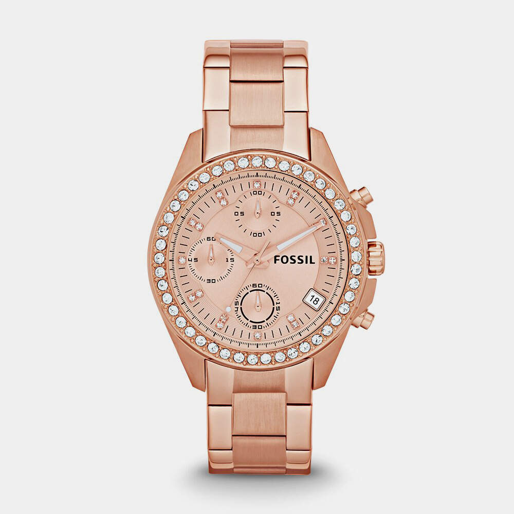 Fossil Watch Es3352 Chronograph Rose Gold Dial Women in Mumbai at