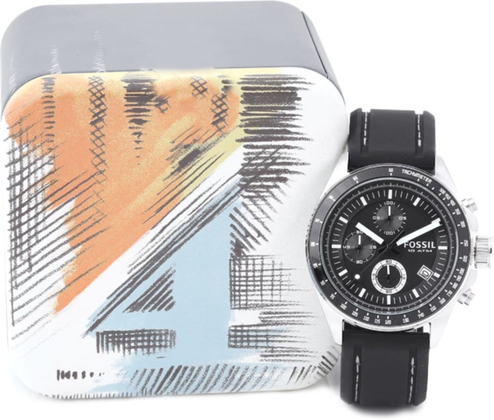 Fossil Decker Chronograph Black Silicone Men Watch [CH2573P] in