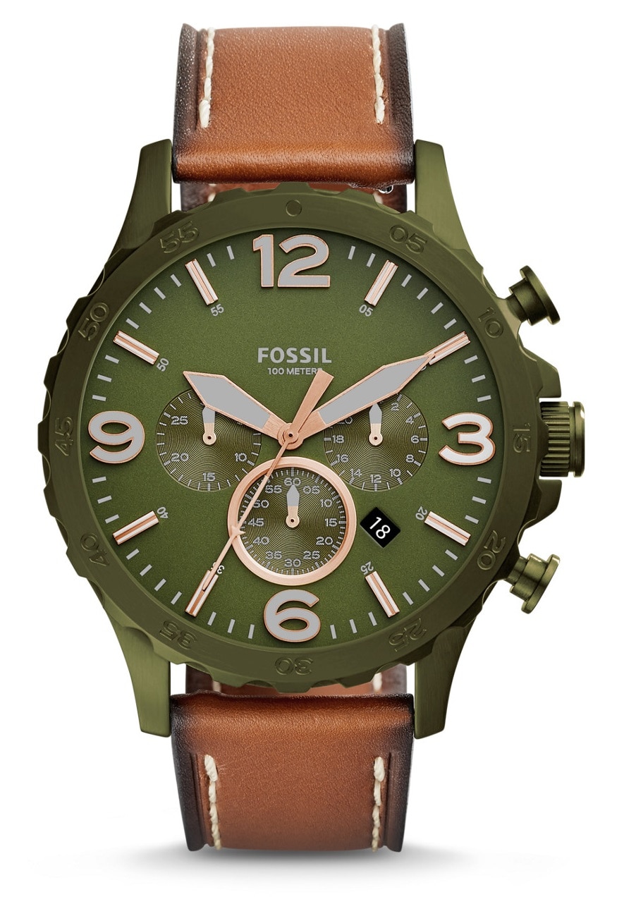 Fossil JR1531 Chronograph Men Leather Watch (Green) in Delhi at