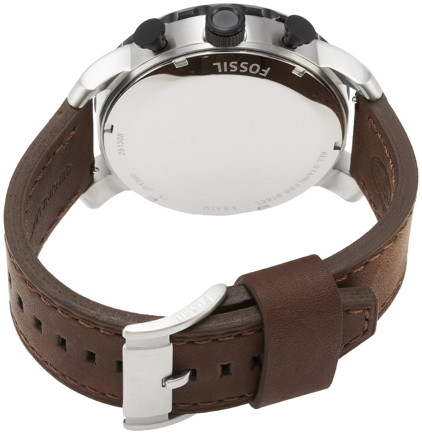 Fossil Nate Chronograph Brown Leather Men Watch [JR1390P] in Agra