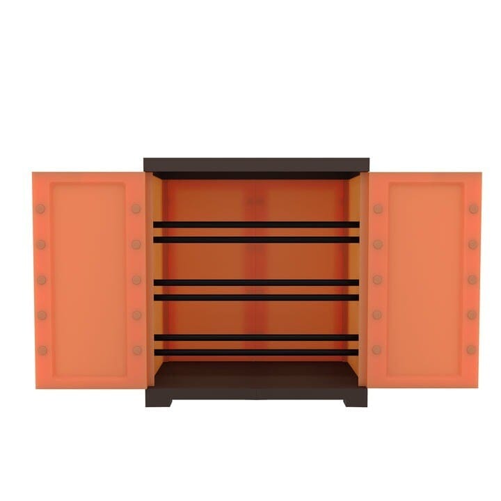 NILKAMAL Freedom Mini Shoe Rack Cabinet 09 (FMSC09, Rust and