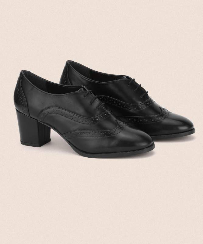 FRENCH CONNECTION Synthetic Women Casual Brogues Shoes (7,Black