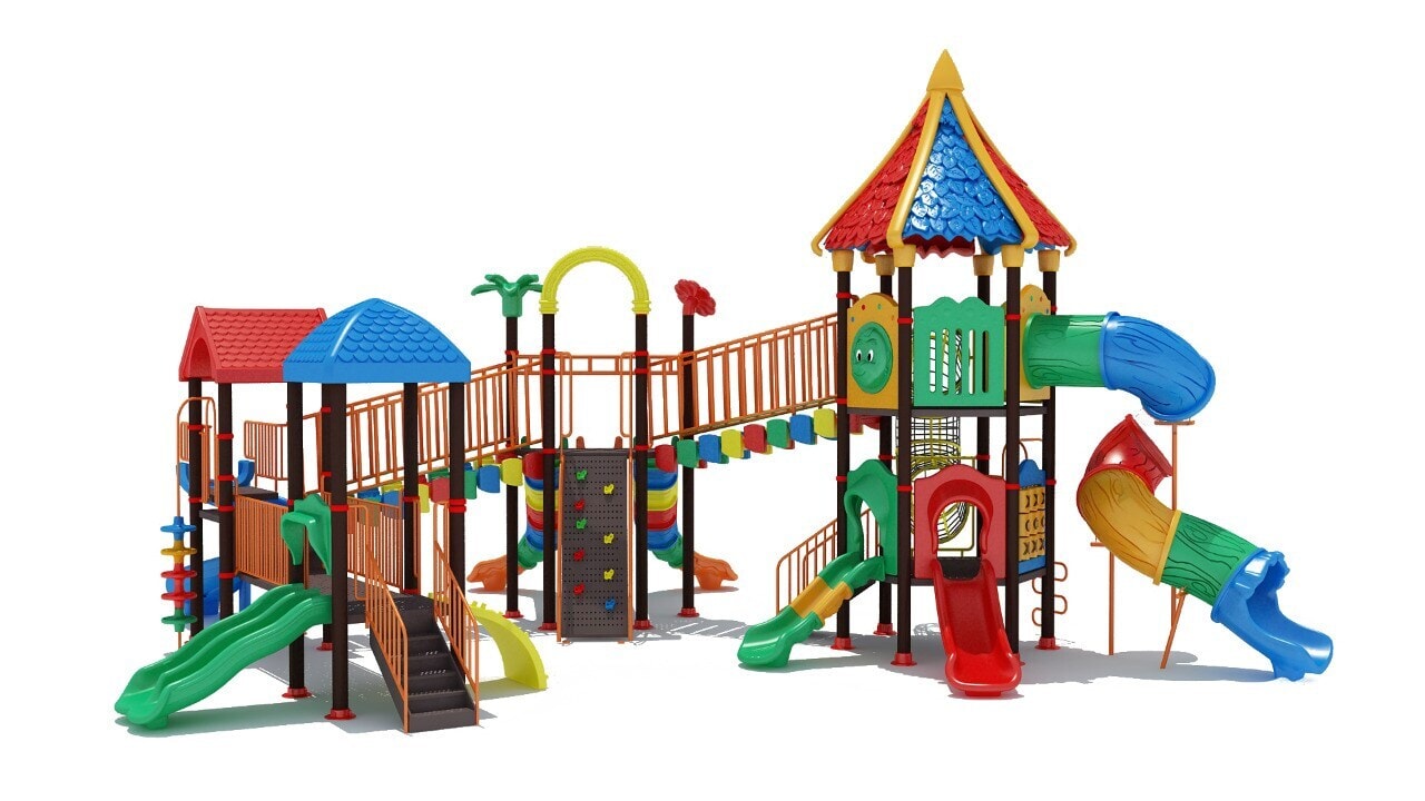 Frp And Iron Big Multiplay Station Playground Equipment, For Kids