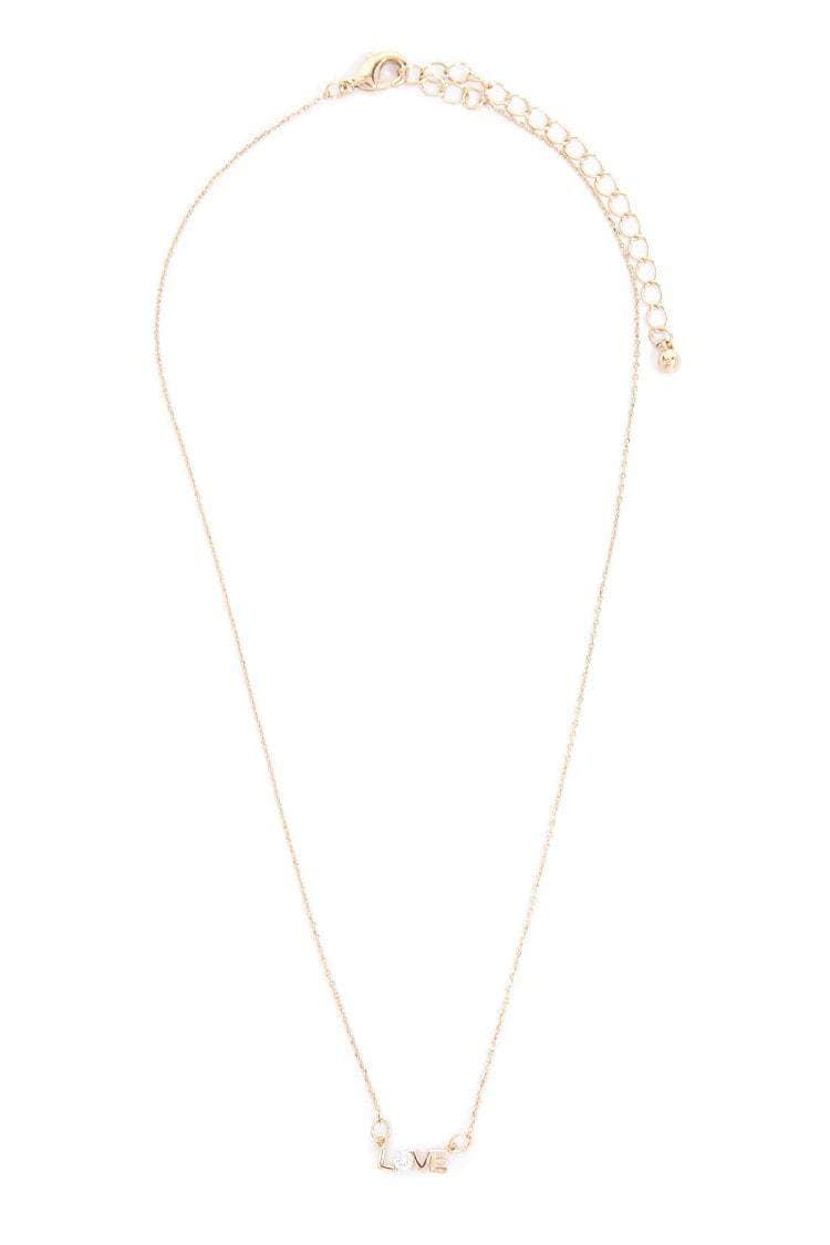 FOREVER 21 Love Heart Pendant Necklace Set (Gold, Clear) in
