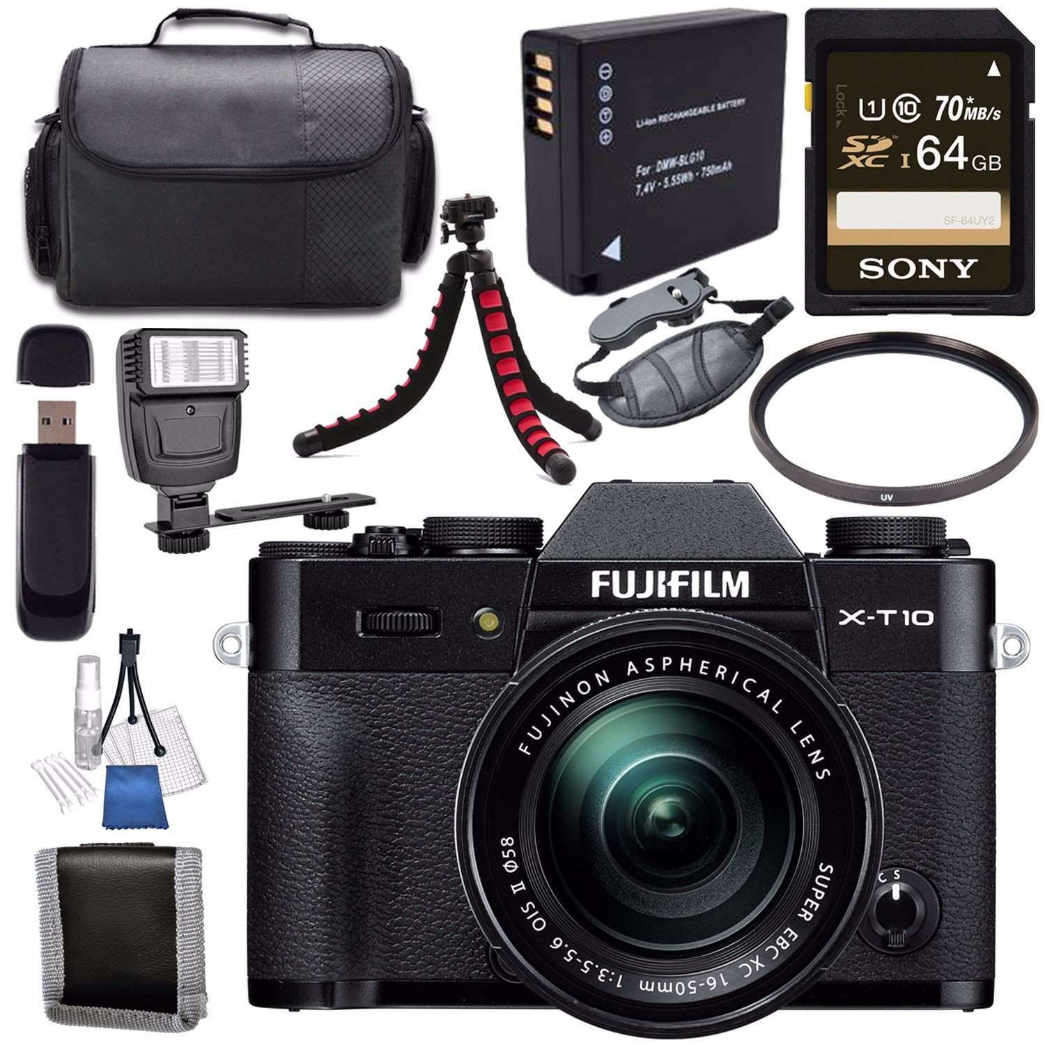 FUJIFILM X-T10 Mirrorless Digital Camera 16-50, Lens (Black