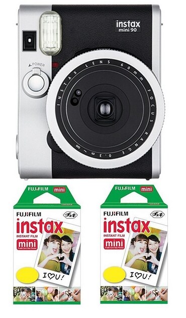 Buy Fujifilm Fu64 Insm9k020 Fujifilm Instax Mini 90 Neo Classic Camera And Film Kit 20 Exposures Black Silver Features Price Reviews Online In India Justdial