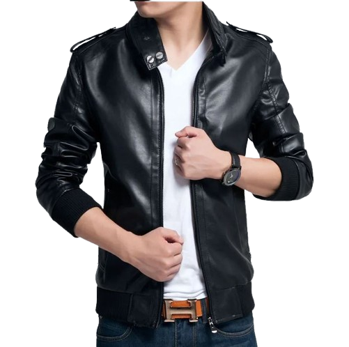 Full Sleeves Leather Jacket For Mens (Black) in Jaipur at ₹ 1,999