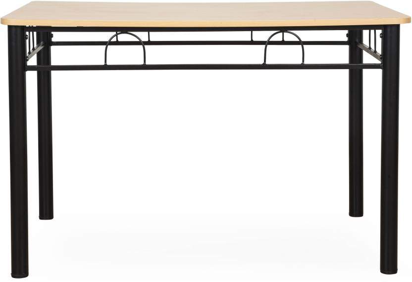 Furniture Kraft Detroit Metal Seater Dining Set (Black) in