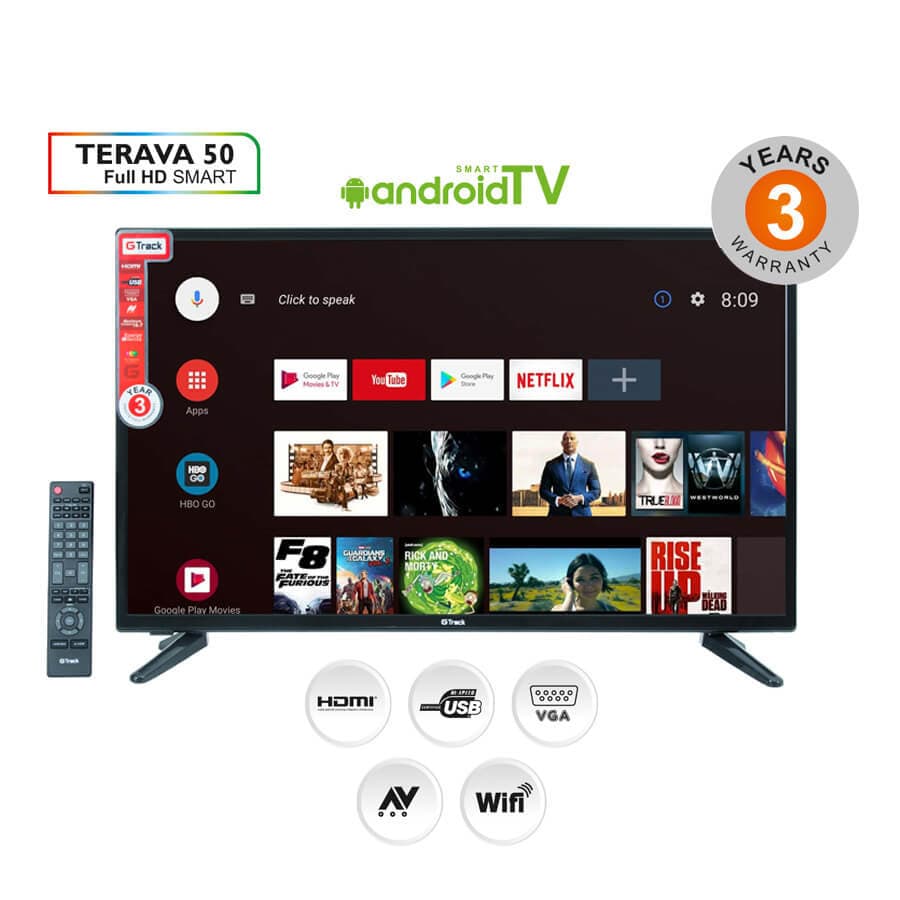 G TRACK TERAVA SERIES 124 CM (50″) FULL HD SMART IPS LED TV (BLACK