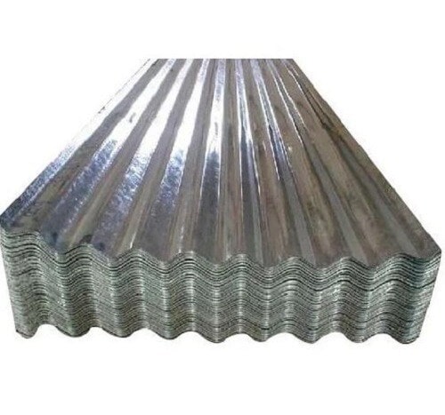 Galvanized Steel Rectangular Roofing Sheet 8X3 Feet Silver in