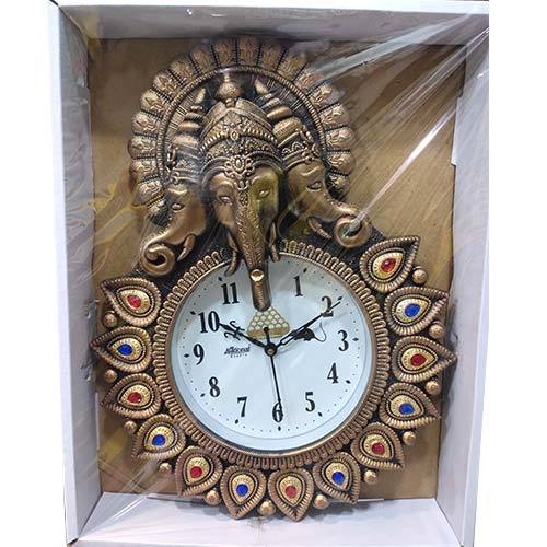 Ganesha Plastic Wall Clock Brass in Mumbai at ₹ 612 Unit by