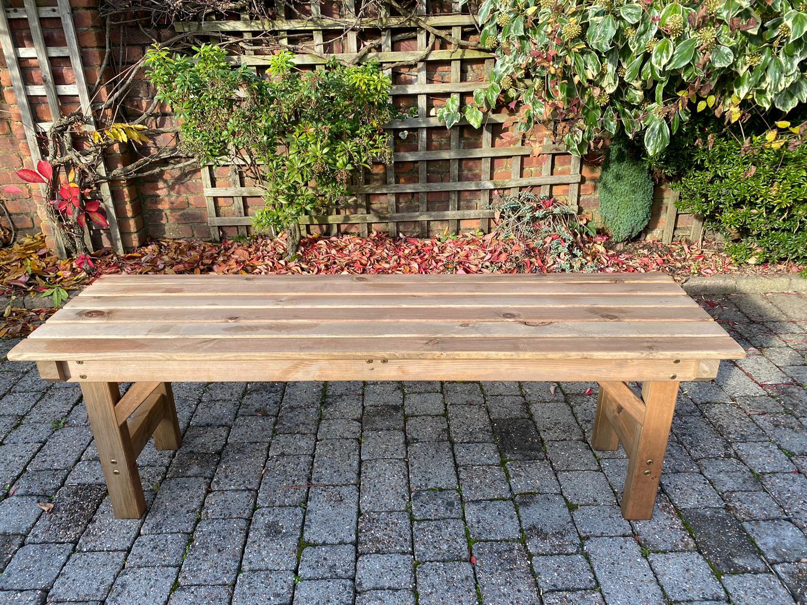 Teak Wood Garden Bench, Traditional Style, 60 x 24 x 36 inches in