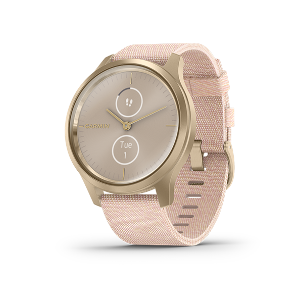 GARMIN Vivomove Luxe Smart Watch (010-02240-82, Light Gold-Blush